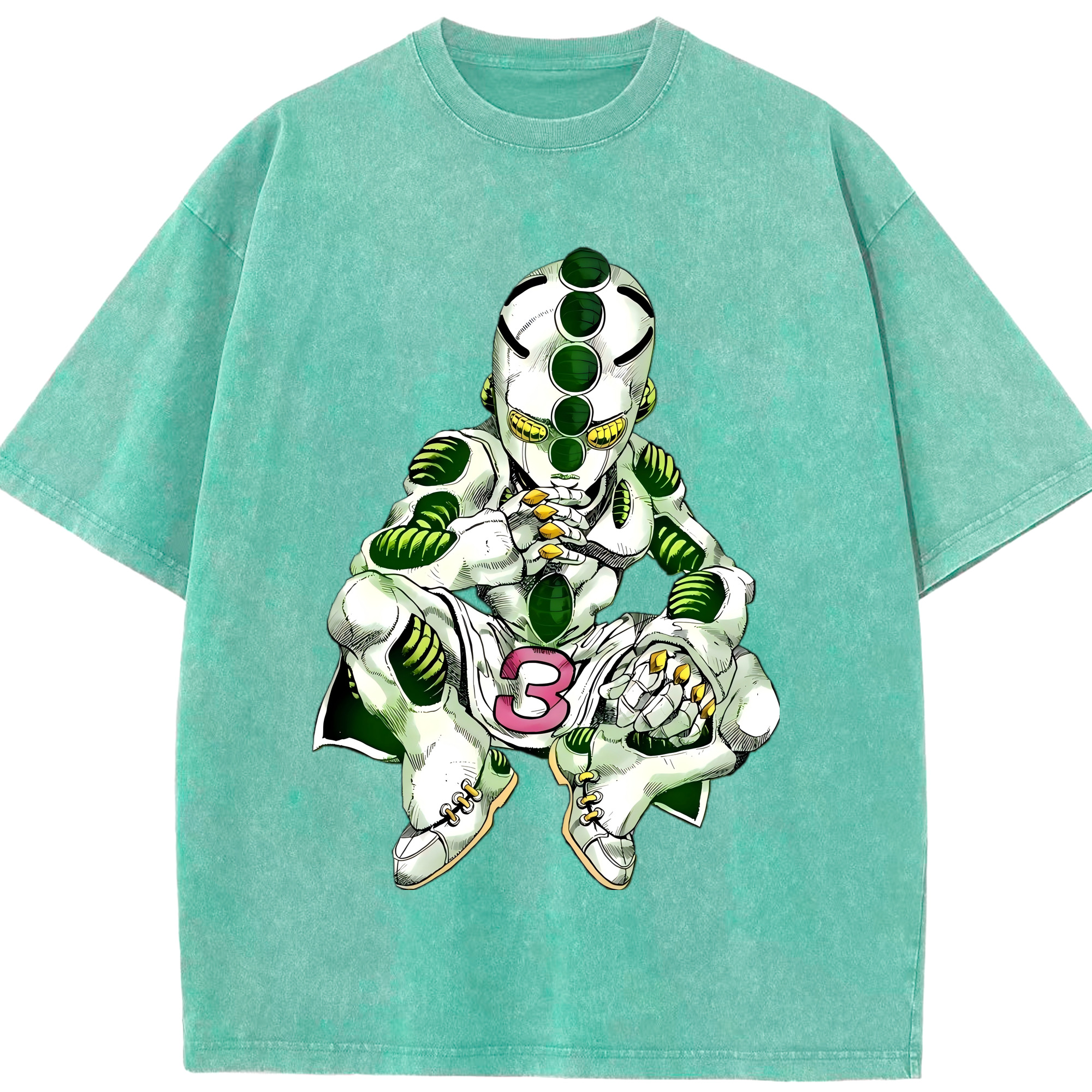 （画像用） ジョジョの奇妙な冒険 広瀨康一 JoJo's Bizarre Adventure Hirose Koichi 綿100% ヴィンテージ風 半袖Tシャツ（フロントプリント）